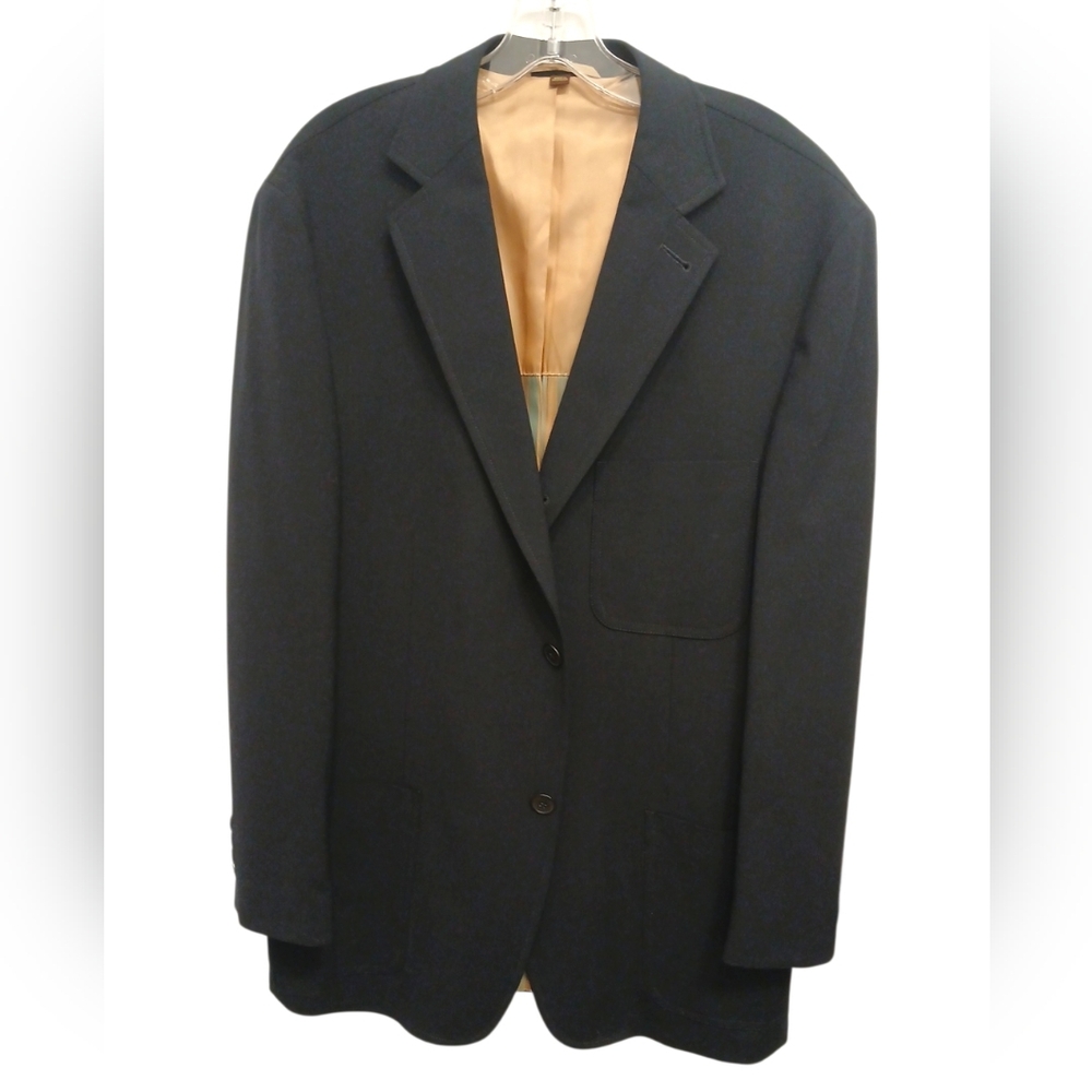 Kroon Mens Wool Blazer 3-Button Single-Breasted Black 42R Business Casual